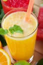 Smoothies from orange and tangerine Royalty Free Stock Photo