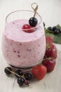 Smoothies of strawberries and black currants Royalty Free Stock Photo