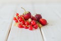 Smoothies of strawberries and currants Royalty Free Stock Photo