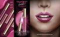 Smoothing shine show lip gloss Royalty Free Stock Photo