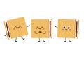 S\'more graham cracker character. Chocolate bar and graham crackers. Royalty Free Stock Photo