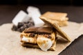 Smore with Graham Cracker Top Leaning Royalty Free Stock Photo