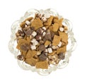 Smores candy mixture in a glass bowl