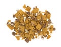 Smores candy mixture portion on a white background