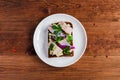 Smorrebrod - danish open sandwich with fish, herring Royalty Free Stock Photo