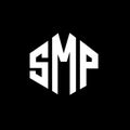 SMP letter logo design with polygon shape. SMP polygon and cube shape logo design. SMP hexagon vector logo template white and Royalty Free Stock Photo