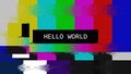 SMPTE color bars glitch hello world
