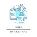 SMS 2.0 blue concept icon Royalty Free Stock Photo