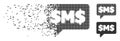 SMS Bubble Damaged Pixel Icon