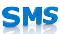 SMS concept in blue color Royalty Free Stock Photo