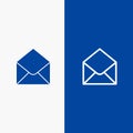 Sms, Email, Mail, Message Line and Glyph Solid icon Blue banner Line and Glyph Solid icon Blue banner Royalty Free Stock Photo