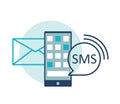 SMS, email notification for smartphone vector icon