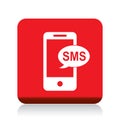 Sms icon button Royalty Free Stock Photo