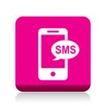 Sms icon button Royalty Free Stock Photo