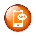 Sms icon button Royalty Free Stock Photo