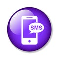 Sms icon button Royalty Free Stock Photo