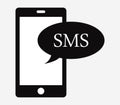 Sms icon in the cell illustrated Royalty Free Stock Photo