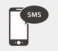 Sms icon in the cell illustrated Royalty Free Stock Photo