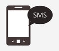 Sms icon in the cell illustrated Royalty Free Stock Photo