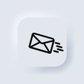 SMS icon. Dialog, chat, new message. New gmail, email. Communication concept. Neumorphic UI UX white user interface web button. Royalty Free Stock Photo