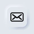 SMS icon. Dialog, chat, new message. New gmail, email. Communication concept. Neumorphic UI UX white user interface web button. Royalty Free Stock Photo