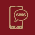 The sms icon. Smartphone and telephone, communication, message symbol. Flat Royalty Free Stock Photo