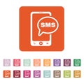 The sms icon. Smartphone and telephone, communication, message symbol. Flat Royalty Free Stock Photo