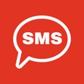 The sms icon. Text message symbol. Flat