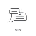 Sms linear icon. Modern outline Sms logo concept on white backgr Royalty Free Stock Photo