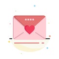 Sms, Love, Wedding, Heart Abstract Flat Color Icon Template Royalty Free Stock Photo