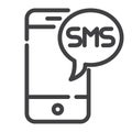 Sms message line icon