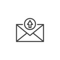 SMS Outbox line icon Royalty Free Stock Photo