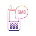 SMS in the phone nolan icon. Simple thin line, outline vector of Media icons for ui and ux, website or mobile application Royalty Free Stock Photo