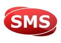 SMS red sign Royalty Free Stock Photo