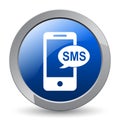 Sms icon button Royalty Free Stock Photo