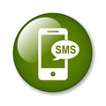 Sms icon button Royalty Free Stock Photo