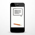 Sms Symbol. Text Message Icon with Pencil Royalty Free Stock Photo