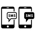 SMS vector icon. message illustration sign. mobile phone symbol. For web sites