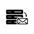 Black solid icon for Smtp, mail server and communication Royalty Free Stock Photo