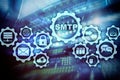 Smtp - server mail transfer protocol. TCP IP protocol sending and receiving e-mail. Simple Mail Transfer Protocol. Royalty Free Stock Photo