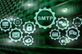 Smtp - server mail transfer protocol. TCP IP protocol sending and receiving e-mail. Simple Mail Transfer Protocol