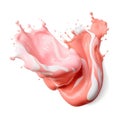 Smudge paint blot splash , isolated on white background, blush pink, salmon and white