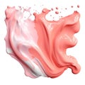 Smudge paint blot splash , isolated on white background, blush pink, salmon and white