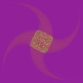 Smudged, smeared creamy single mottled, multi-color and colorful spiral, swirl, twirl element. Twisted cyclic, circular and radial