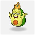 Smug expression with Avocado Fruit Crown Mascot Character Cartoon