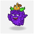 Smug expression with Grape Fruit Crown Mascot Character Cartoon