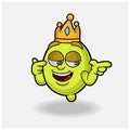 Smug expression with Lemon Fruit Crown Mascot Character Cartoon