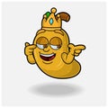 Smug expression with Mango Fruit Crown Mascot Character Cartoon