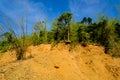 Smuggle soil and rock mountain ground slide Royalty Free Stock Photo