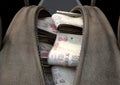 Illicit Cash In A Brown Duffel Bag
